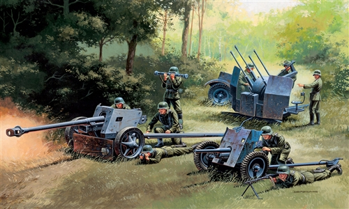 7026S ITALERI GERMAN GUNS SET: PAK35-PAK40-FLAK38 1:72