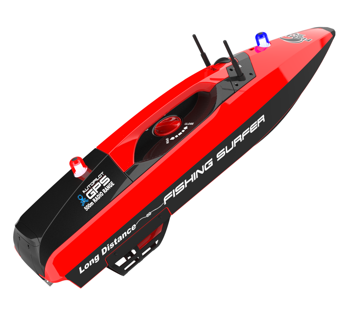 Joysway Fishing Surfer V2 Surfcasting Bait Boat GPS 850mm RTR w/ TF520 Fish Finder - Red JW-3251RF