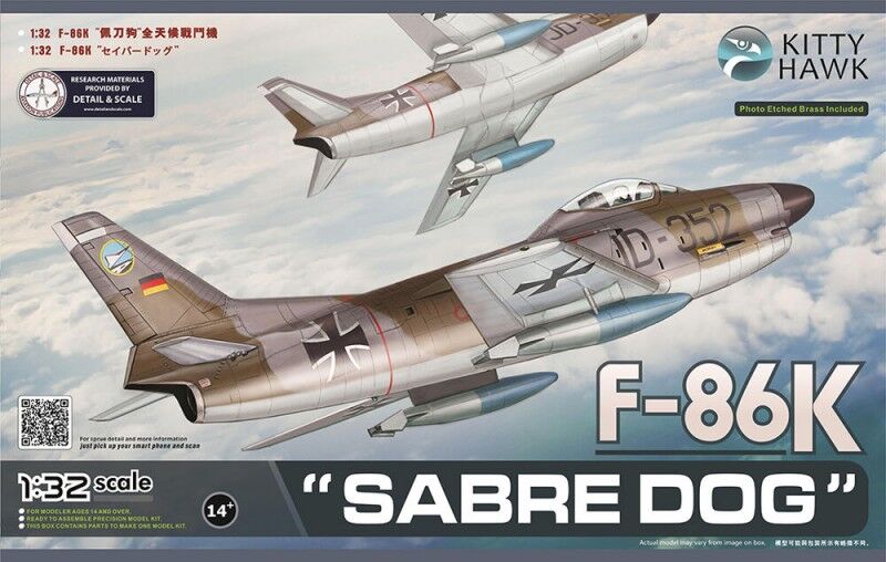 Kitty Hawk 1/32 F-86K Sabre Dog Plastic Model Kit