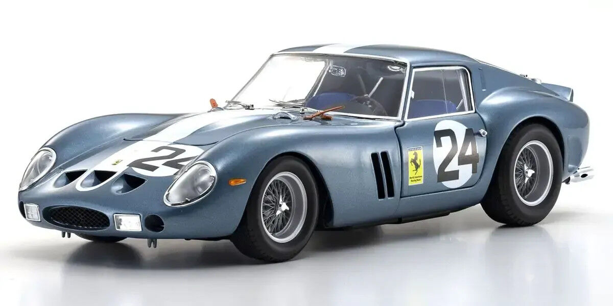 Kyosho 1/18 Ferrari 250 GTO 1962 Sebring Blue Nr. 24 Diecast Model Car KSD08438D