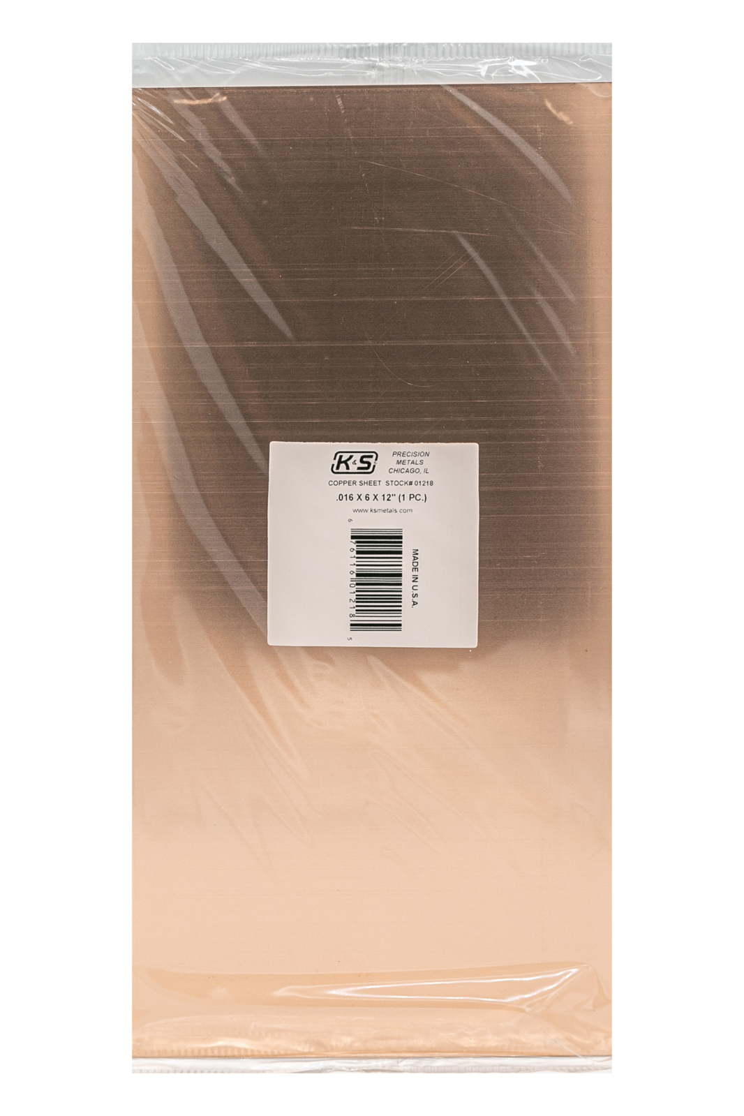 K&S Copper Sheet 0.025 x 6 x 12" (1) KSE-1217