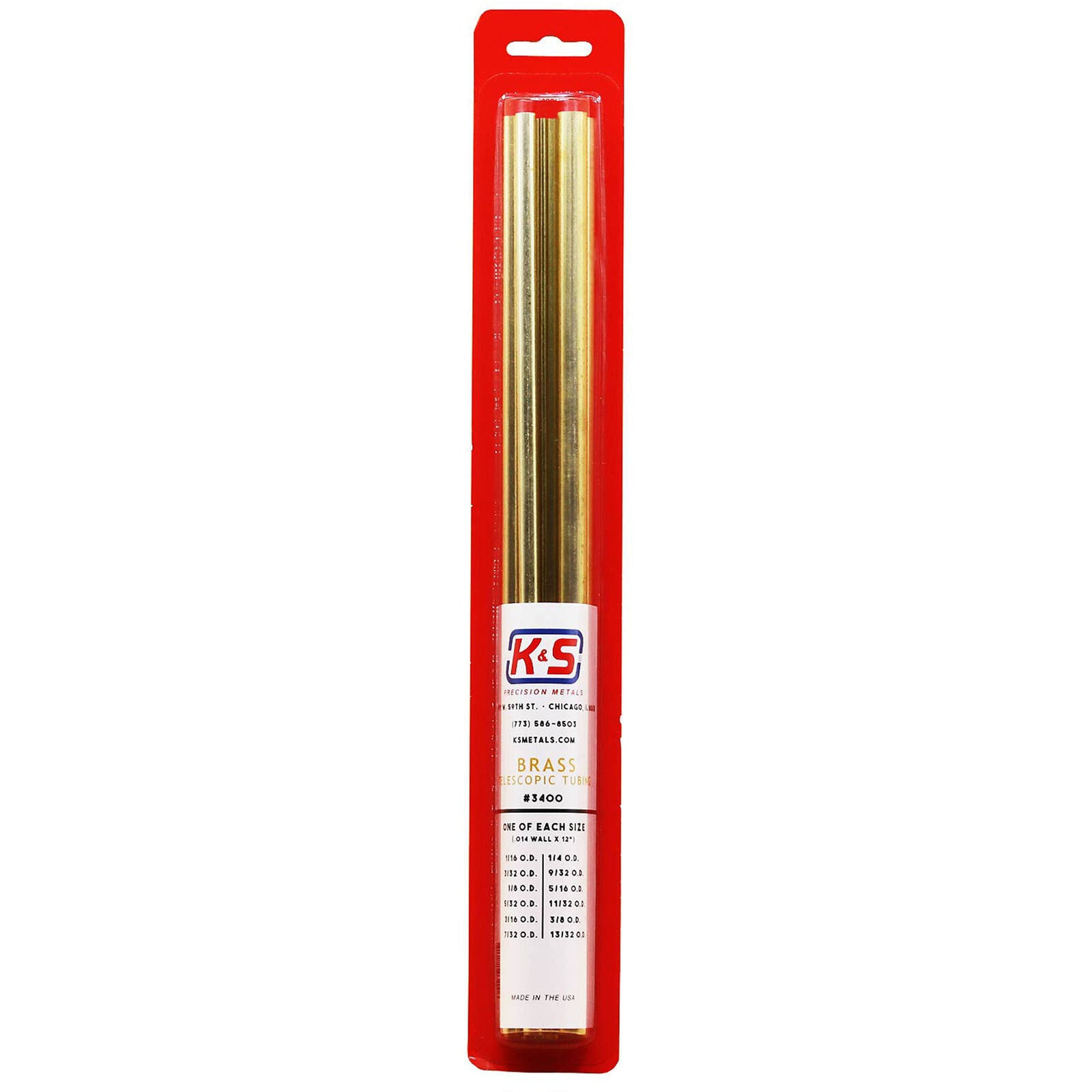 K&S Round Brass Telescopic Tubing Assortment (Small) (12)