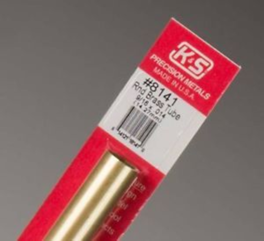K&S Brass Tube 9/16 x 12" 0.014 Wall (1)
