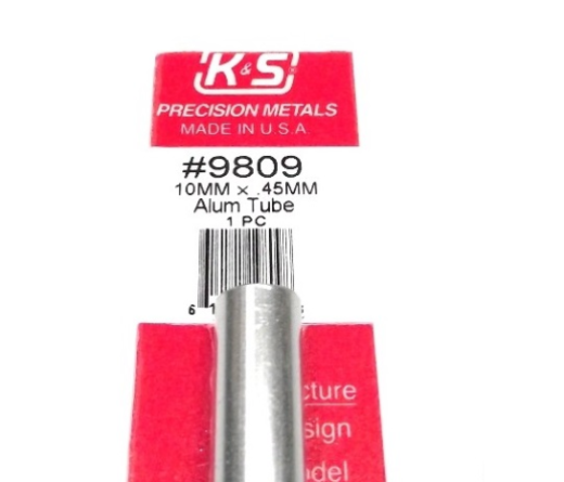 K&S Aluminium Tube 10 x 300mm 0.45 Wall (1) KSE-9809