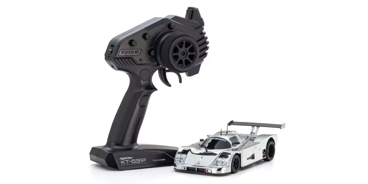 Kyosho Mini-Z Sauber-Mercedes Gruppe-C Rennsportwagen C 9 Chrome Silver w/Gyro RWD MR-04 Readyset KYO-32362CRG