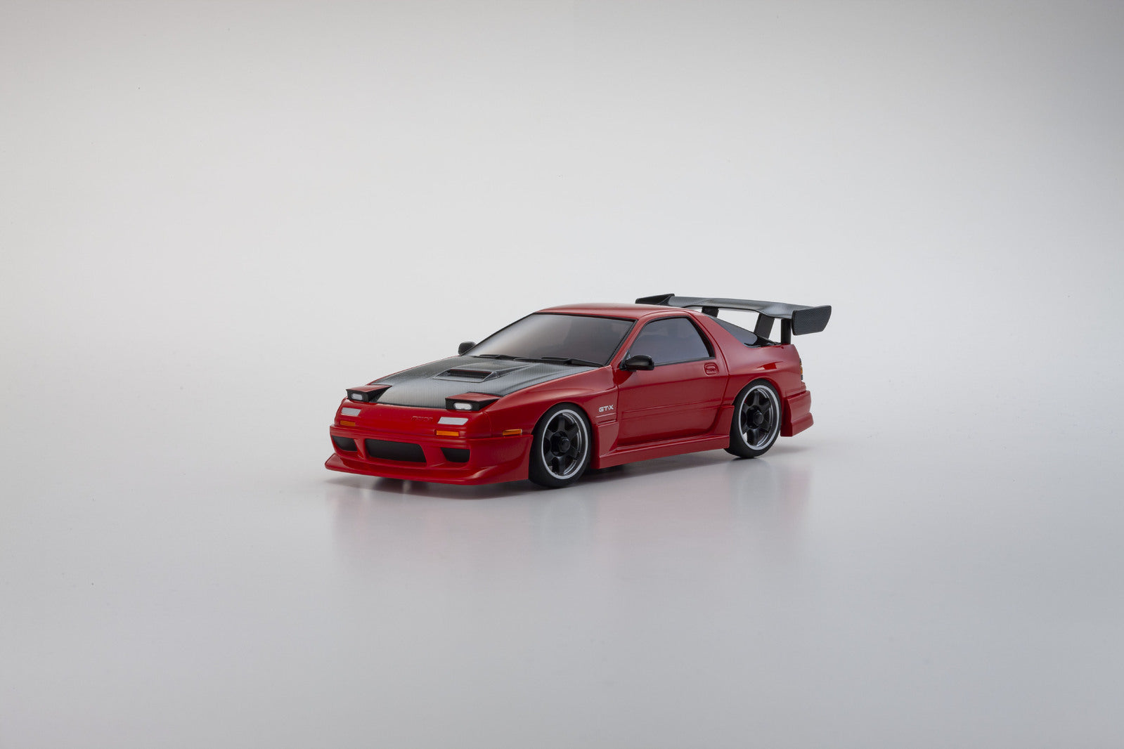 KYO-32646R Kyosho Mini-Z Mazda Savnana RX-7 FC3S with Aero Kit and CFRP Hood Red AWD MA-020 Readyset Kyosho