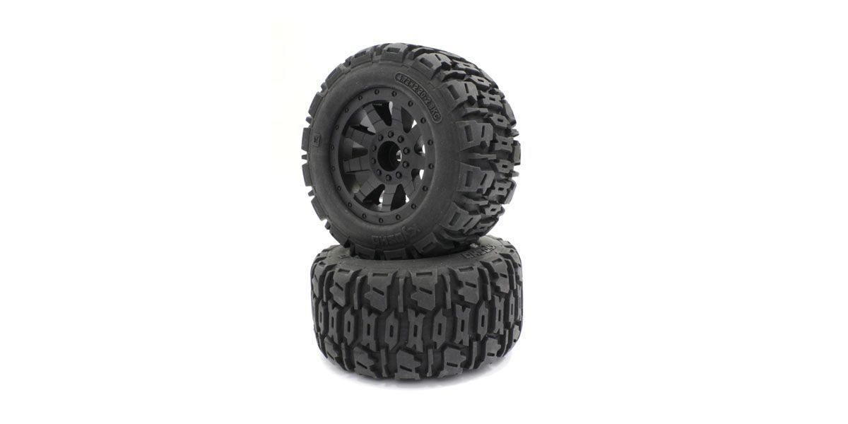 KYO-NTTH001BK Kyosho Premaunted Tire (Nitro Tracker/Black/2pcs) Kyosho