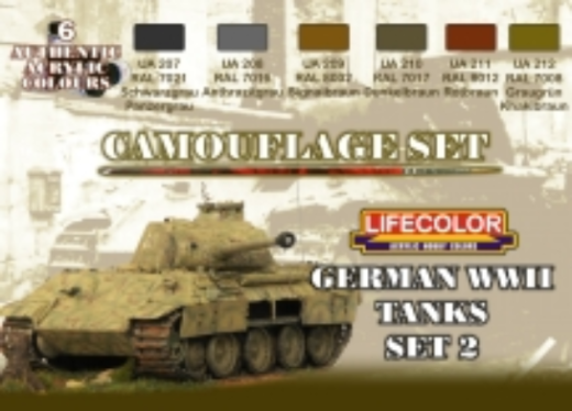 LC-CS03 Lifecolor German Tanks WWII #2 Acrylic Paint Set Lifecolor