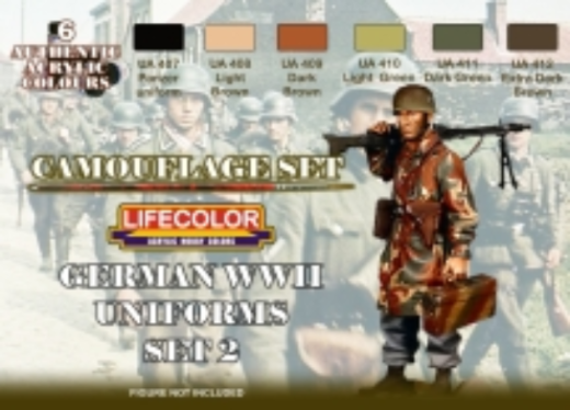 LC-CS05 Lifecolor German Uniforms WWII #2 Acrylic Paint Set Lifecolor