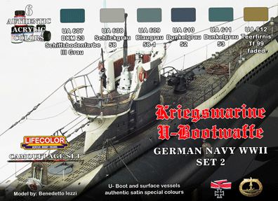 LC-CS12 Lifecolor German WWII Navy #2 Acrylic Paint Set Lifecolor