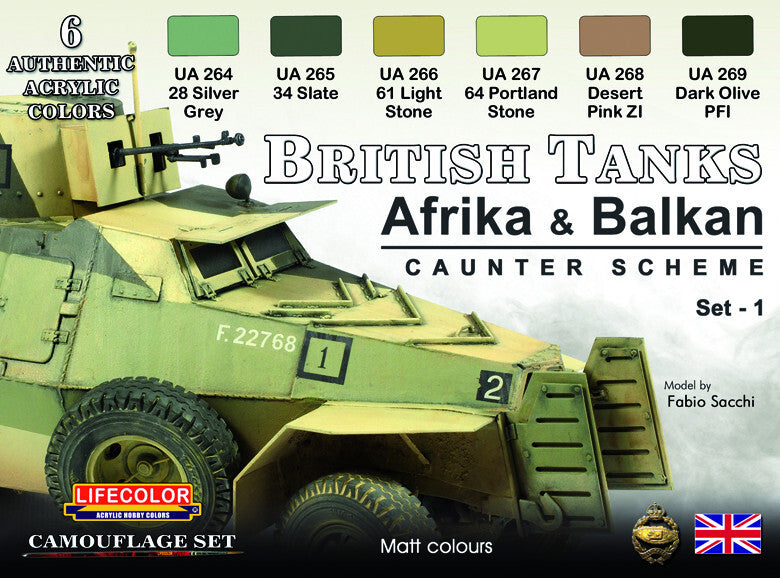 LC-CS43 Lifecolor British Tanks #1 Acrylic Paint Set Lifecolor