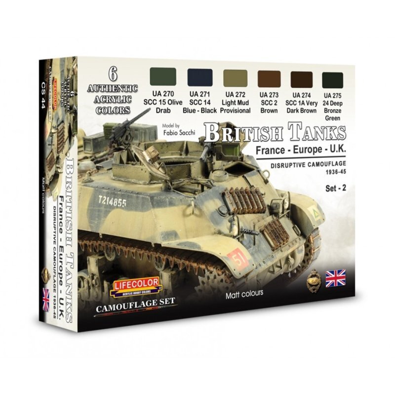 LC-CS44 Lifecolor British Tanks #2 Acrylic Paint Set Lifecolor