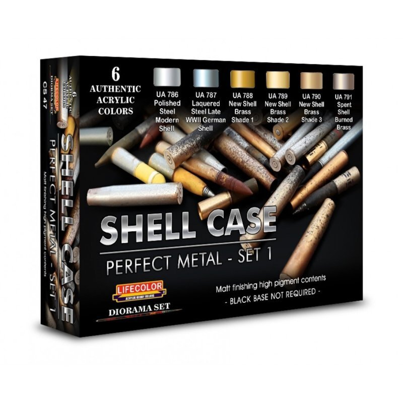 LC-CS47 Lifecolor Shell Case Metal Colour Set 1 Acrylic Paint Set Lifecolor