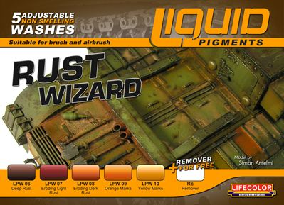 LC-LP02 Lifecolor Liquid Pigments Rust Wizard (5 Wash Set) Lifecolor