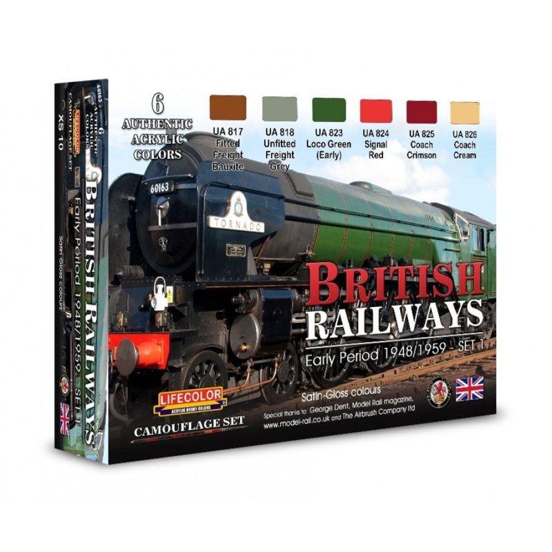 LC-XS10 Lifecolor British Trains #1 Acrylic Paint Set Lifecolor
