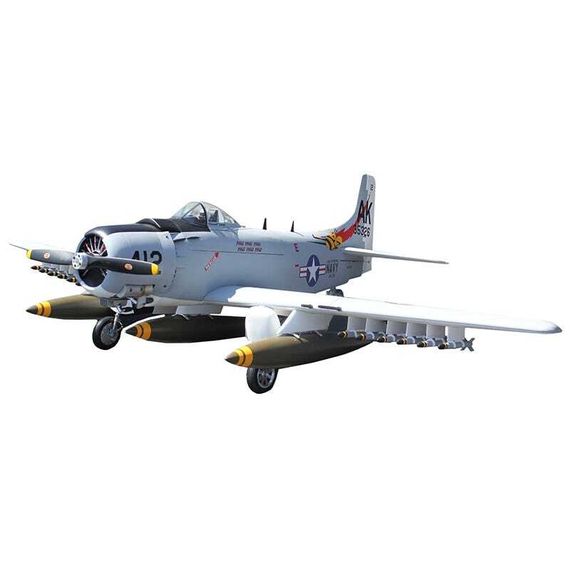 LH348GREY Seagull Models LH348 Skyraider ARF, Grey/White, LH348GREY Seagull