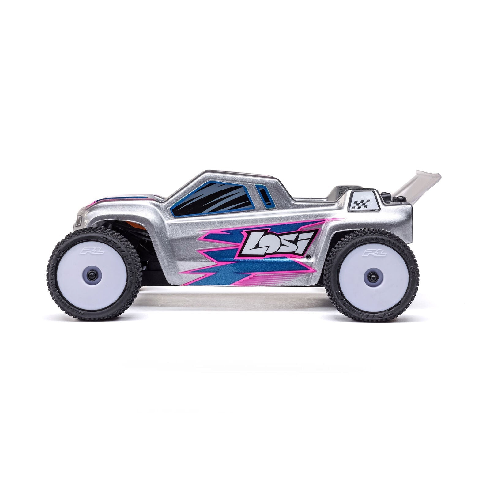Losi 1/28 Micro-T 2S 2WD RTR Stadium Truck (Battery & Charger Included), Silver LOS-1392T2 Losi