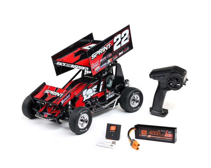 LOS-2359 Losi 22S Sprint Car, 1/10 2WD, Brushless RTR Combo with Battery and Charger, Red Losi