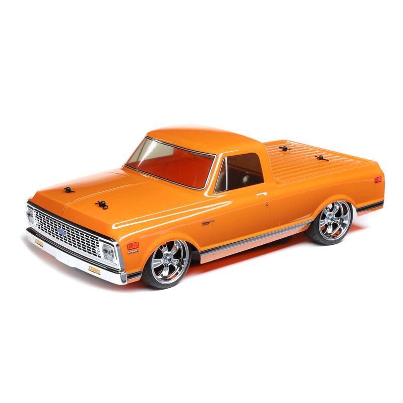 Losi V100 1972 Chevy C10 Pick-Up Truck, 1/10 On-Road RTR, Orange