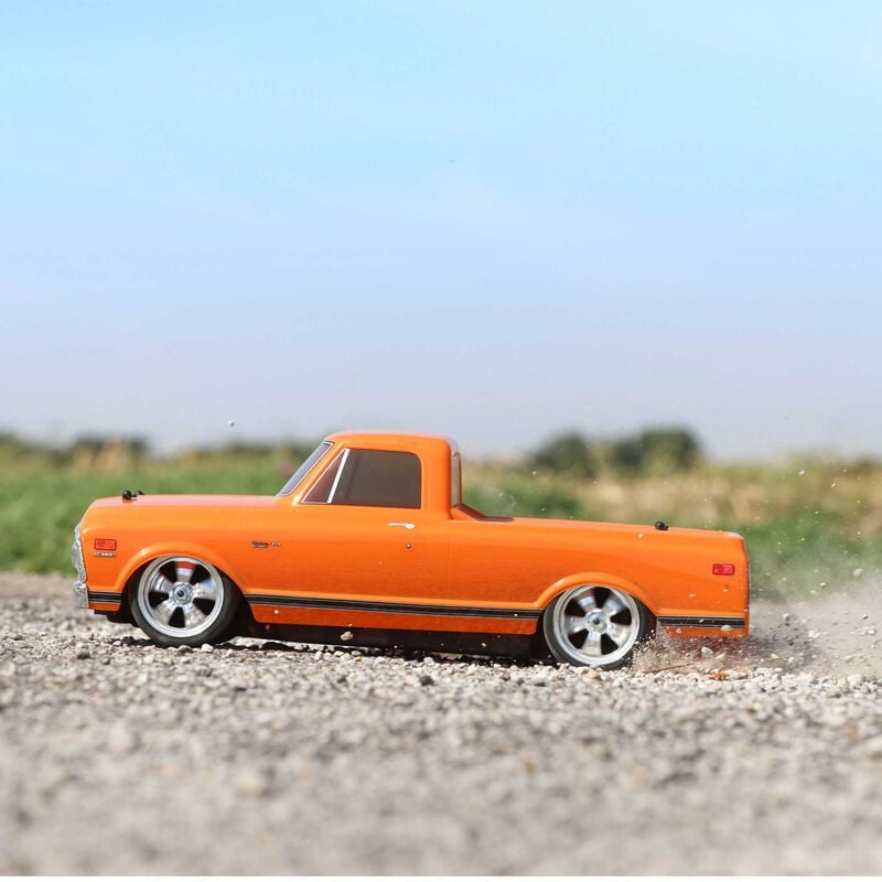 Losi V100 1972 Chevy C10 Pick-Up Truck, 1/10 On-Road RTR, Orange