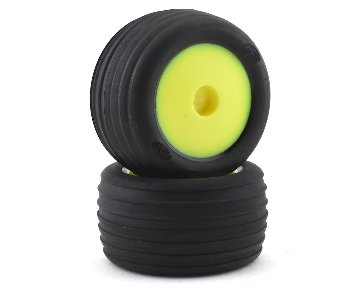 LOS41010 Losi Directional Tyres, Front, Mounted, Yellow, Mini-T 2.0 Losi