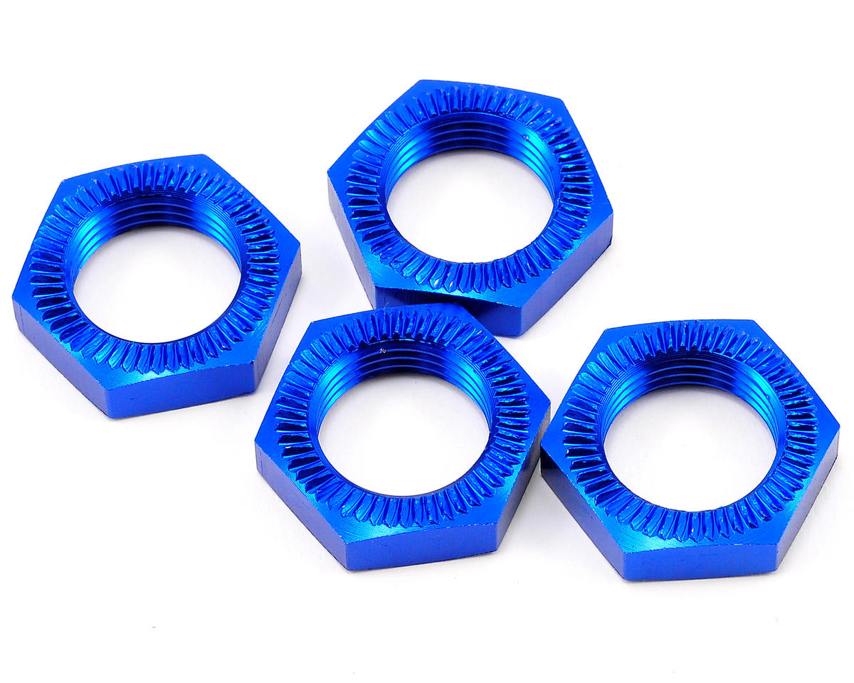 LOSB3227 Losi Wheel Nuts, Blue Anodized , 4pcs, 5IVE-T Losi