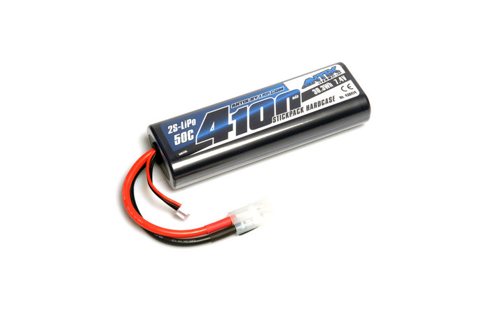 LRP-430414 LRP ANTIX 4100mAh - 7.4V - 50C LiPo Battery - Car Stickpack Hardcase - Tamiya Plug LRP