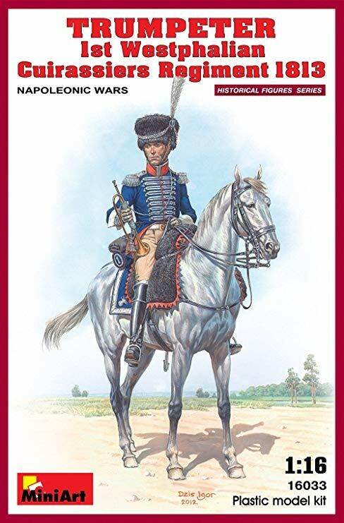 MiniArt 1/16 Trumpeter. 1st Westphalian Cuirassiers Regiment Plastic Model Kit MA16033