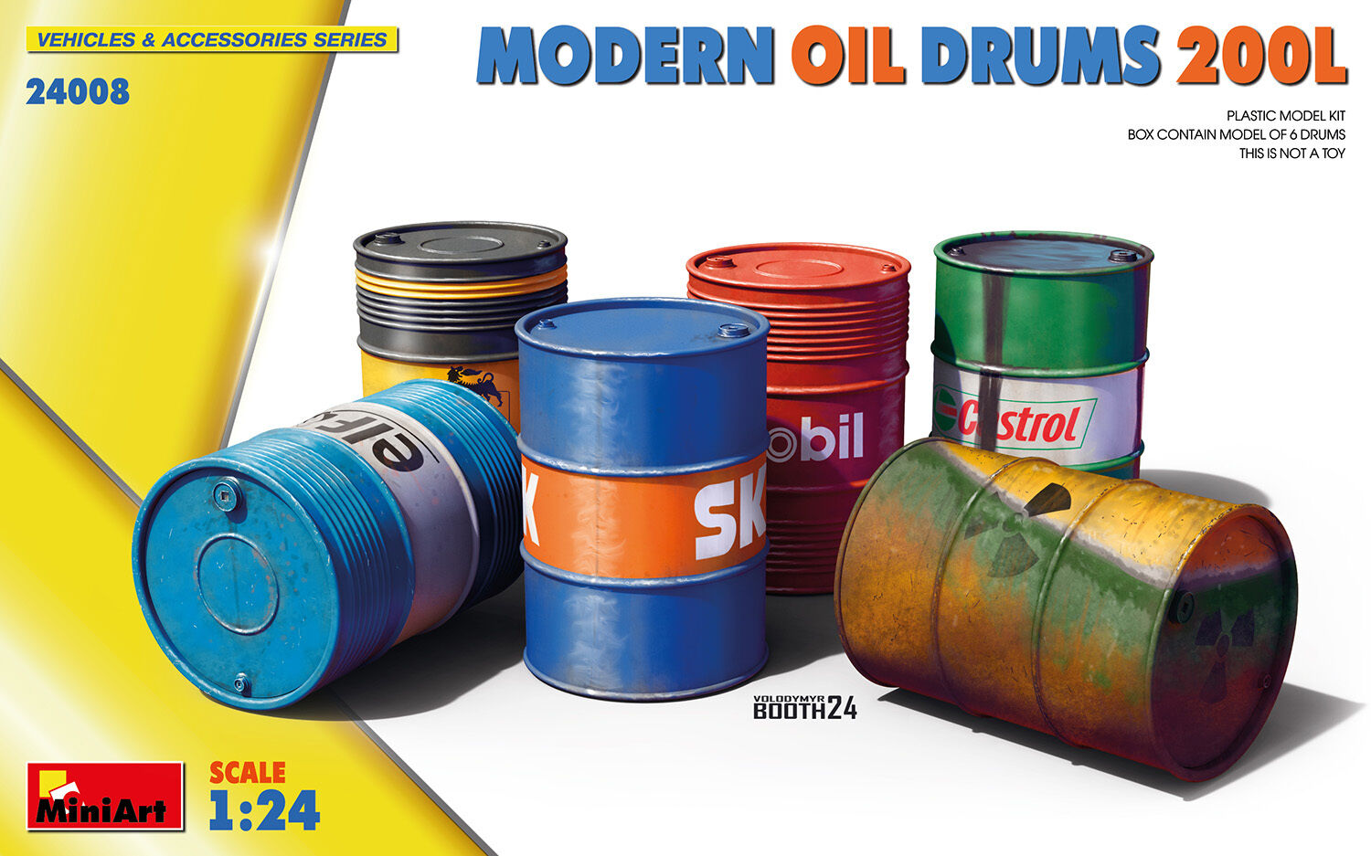 MiniArt 1/24 Modern Oil Drums 200L Plastic Model Kit