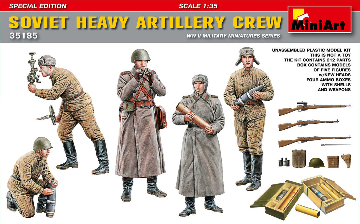 MiniArt 1/35 Soviet Heavy Artillery Crew.Special Edition Plastic Model Kit MA35185
