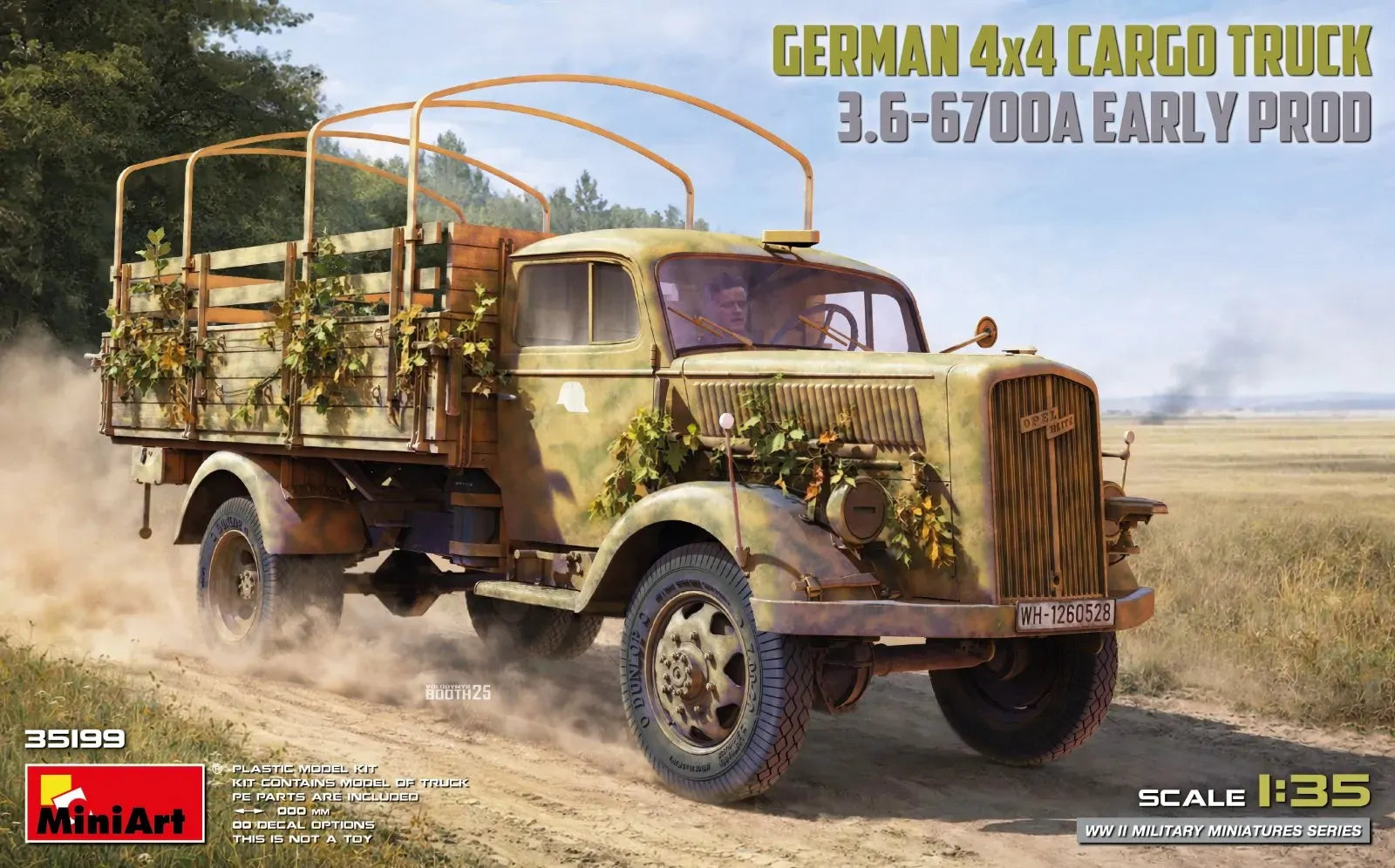 MiniArt 1/35 German 3t 4x4 Cargo Truck 3.6-6700A Early Prod Plastic Model Kit