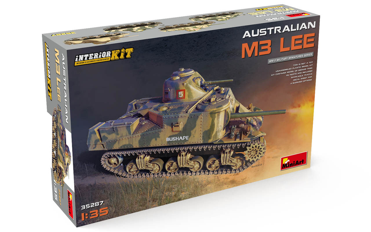 MiniArt 1/35 Australian M3 Lee. Interior Kit Plastic Model Kit*Aust Decals*