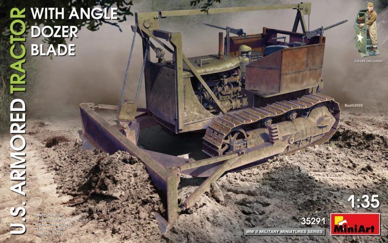 MiniArt 1/35 U.S. Armored Tractor w/Angle Dozer Blade Plastic Model Kit