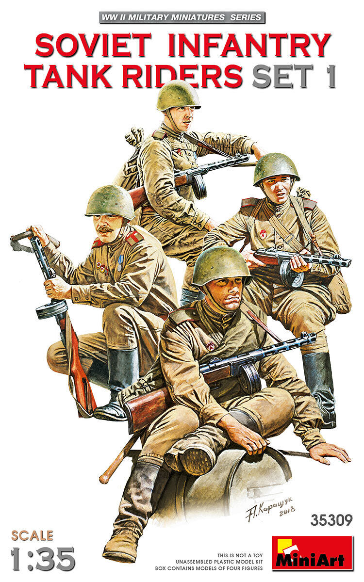 MiniArt 1/35 SOVIET INFANTRY TANK RIDERS SET 1 Plastic Model Kit