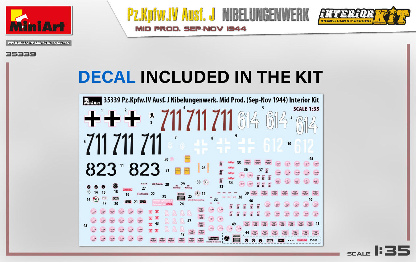 MiniArt 1/35 Pz.Kpfw.IV Ausf. J Nibelungenwerk. Mid Prod. (Sep-Nov 1944) Interior Kit Plastic Model Kit