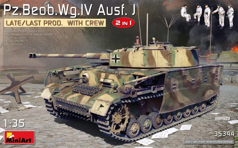 MiniArt 1/35 Pz.Beob.Wg.IV Ausf. J Late/Last Prod. 2 in 1 w/Crew Plastic Model Kit MA35344