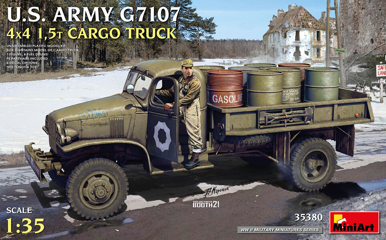 MiniArt 1/35 U.S. ARMY G7107 4X4 1.5t CARGO TRUCK Plastic Model Kit