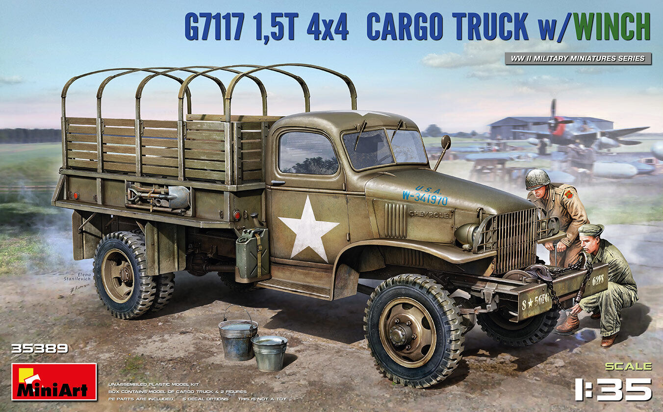 MiniArt 1/35 1.5t 4x4 G7117 Cargo Truck w/Winch Plastic Model Kit