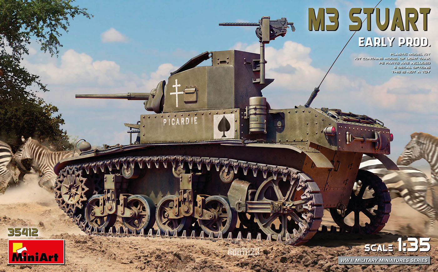 MiniArt 1/35 M3 Stuart. Early Prod. Plastic Model Kit