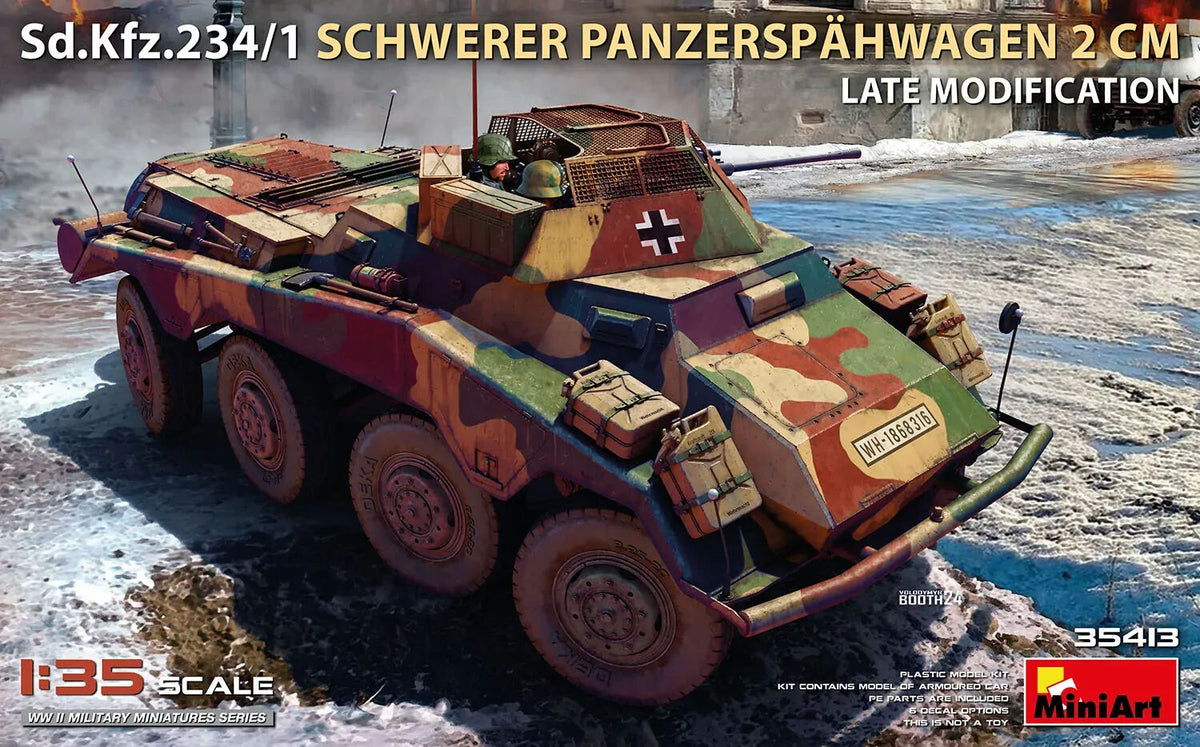 MiniArt 1/35 Sd.Kfz.234/1 Schwerer Panzersp?hwagen (2 cm). Late Mod Plastic Model Kit MA35413