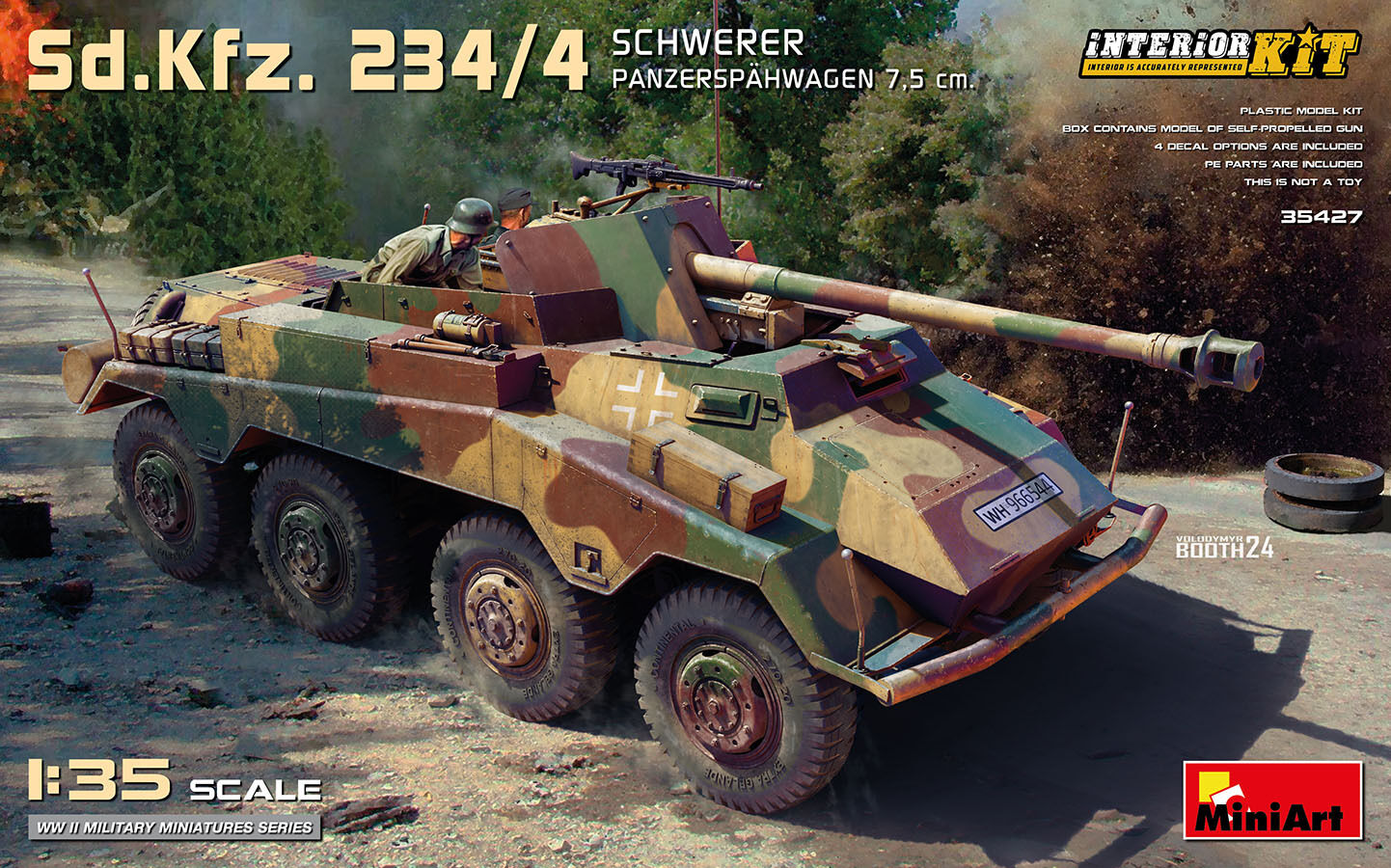 MiniArt 1/35 Sd.Kfz. 234/4 Schwerer Panzerspahwagen 7.5 cm. Interior Kit Plastic Model Kit