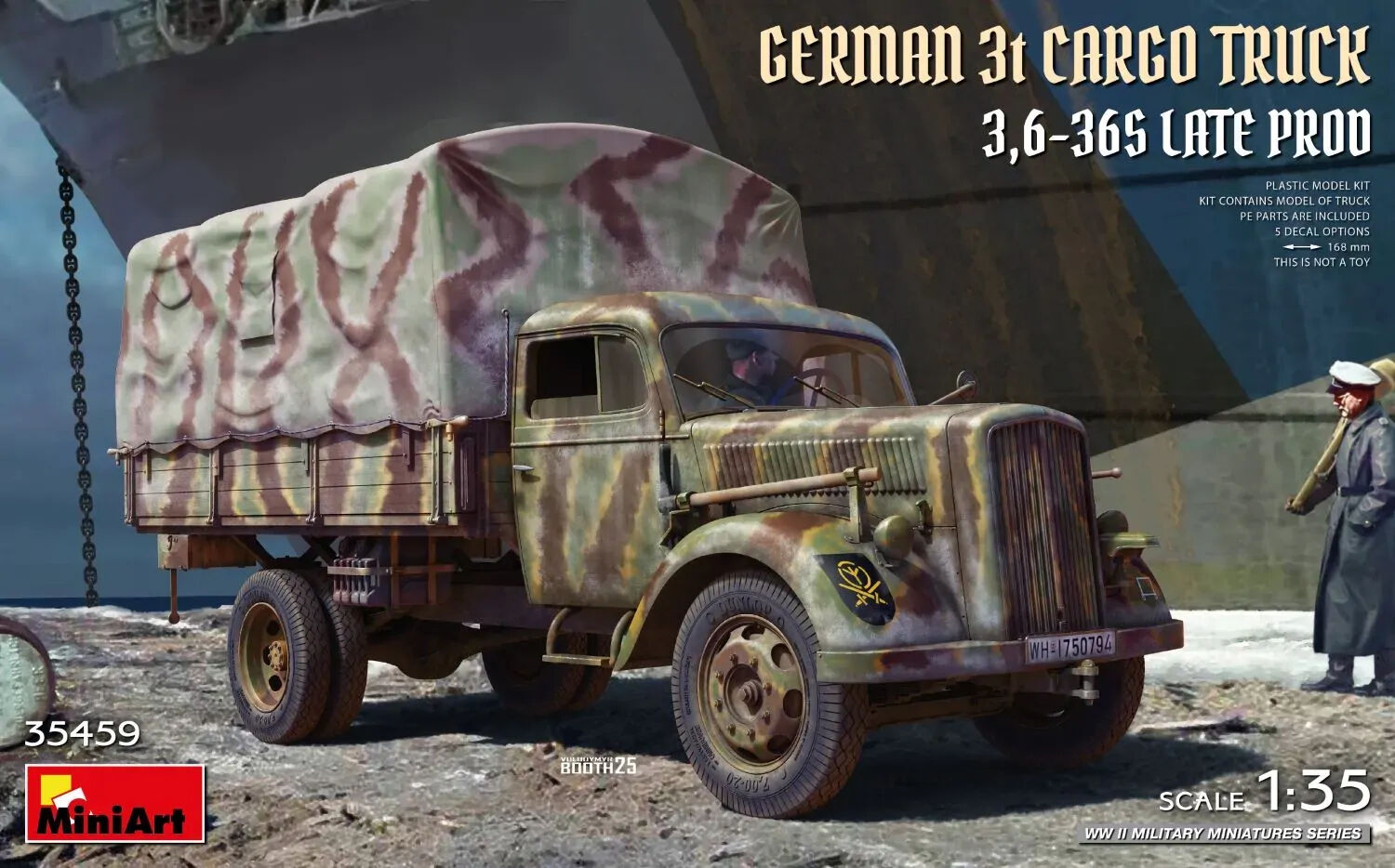 MiniArt 1/35 German 3t Cargo Truck 3.6-36S Late Prod Plastic Model Kit