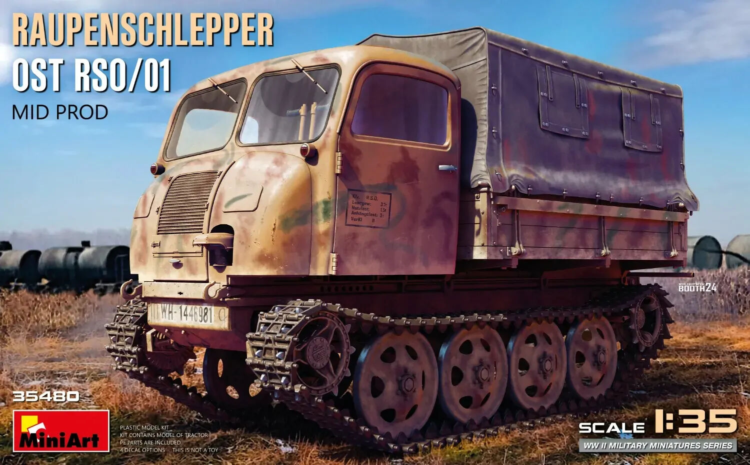 MiniArt 1/35 Raupenschlepper Ost RSO/01. Mid Prod Plastic Model Kit