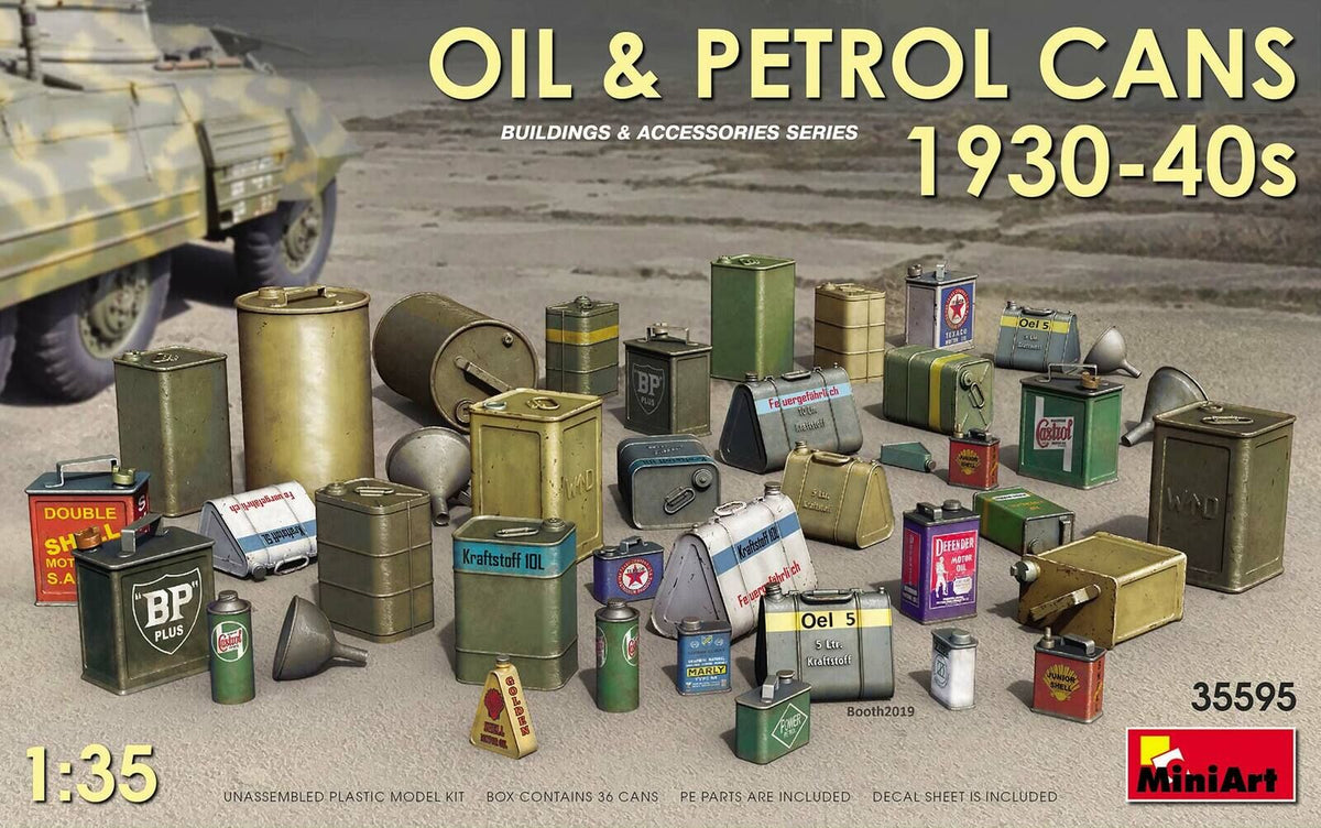MiniArt 1/35 Oil & Petrol Cans 1930-40s Plastic Model Kit MA35595