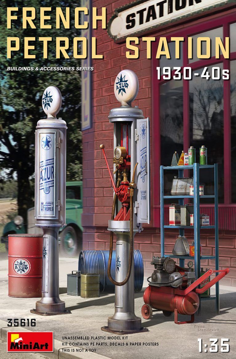 MiniArt 1/35 French Petrol Station 1930-40S Plastic Model Kit