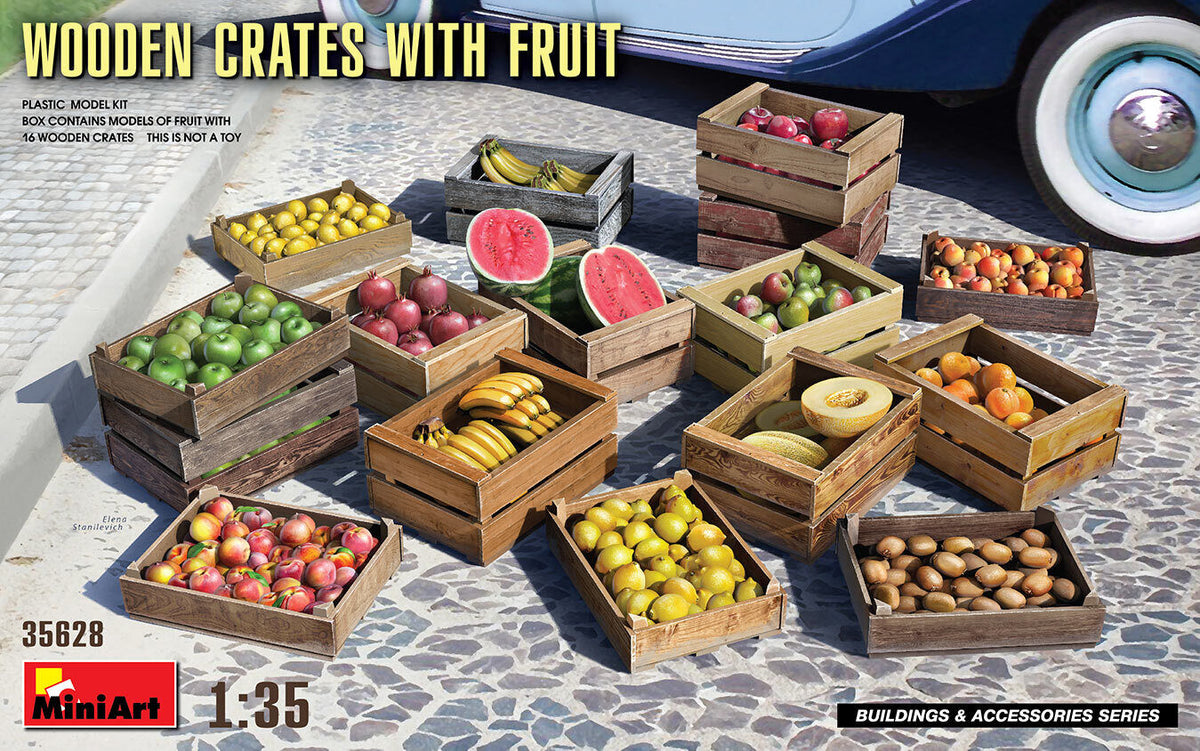 MiniArt 1/35 Wooden Crates with Fruit Plastic Model Kit MA35628