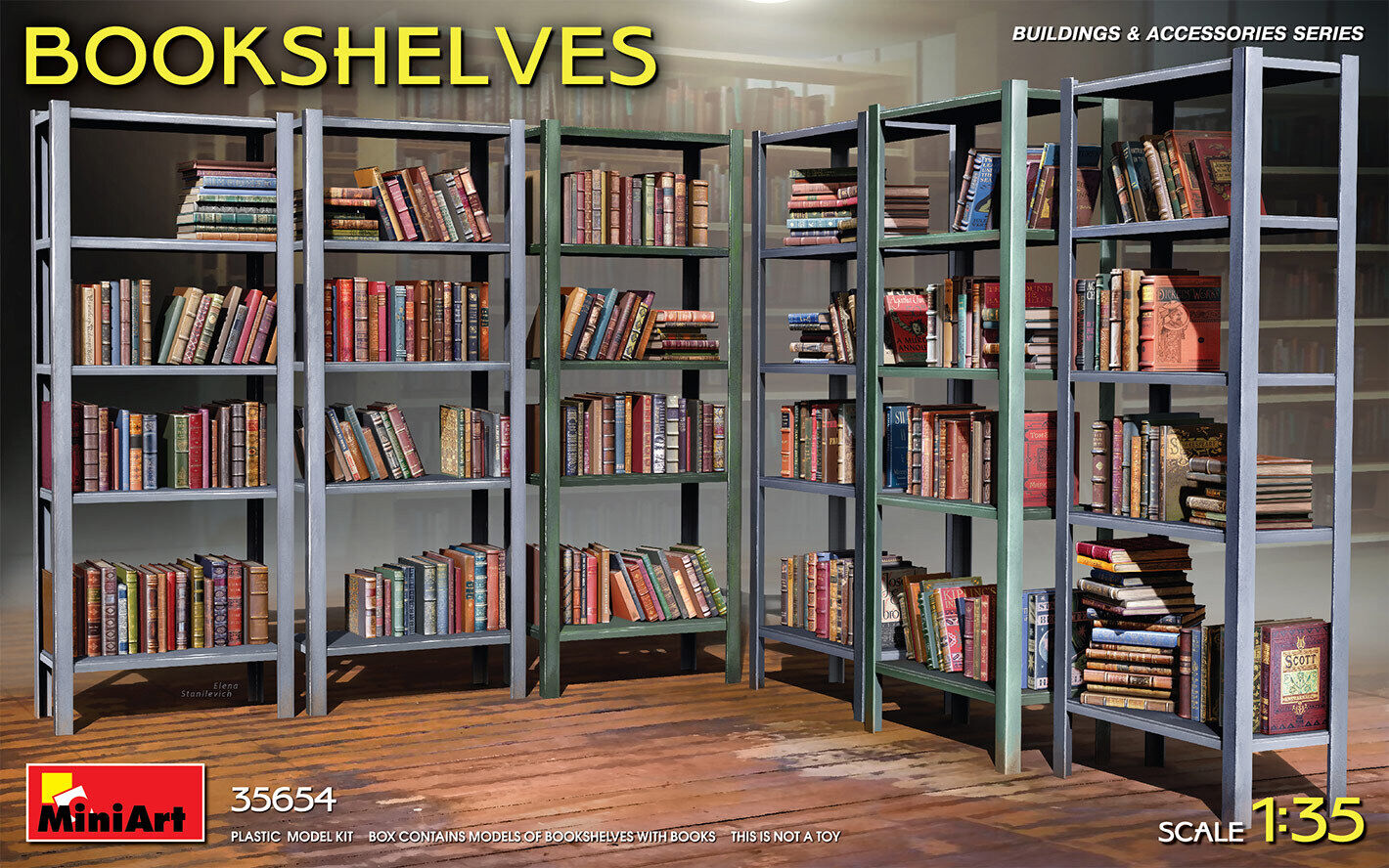 MiniArt 1/35 Bookshelves Plastic Model Kit MA35654