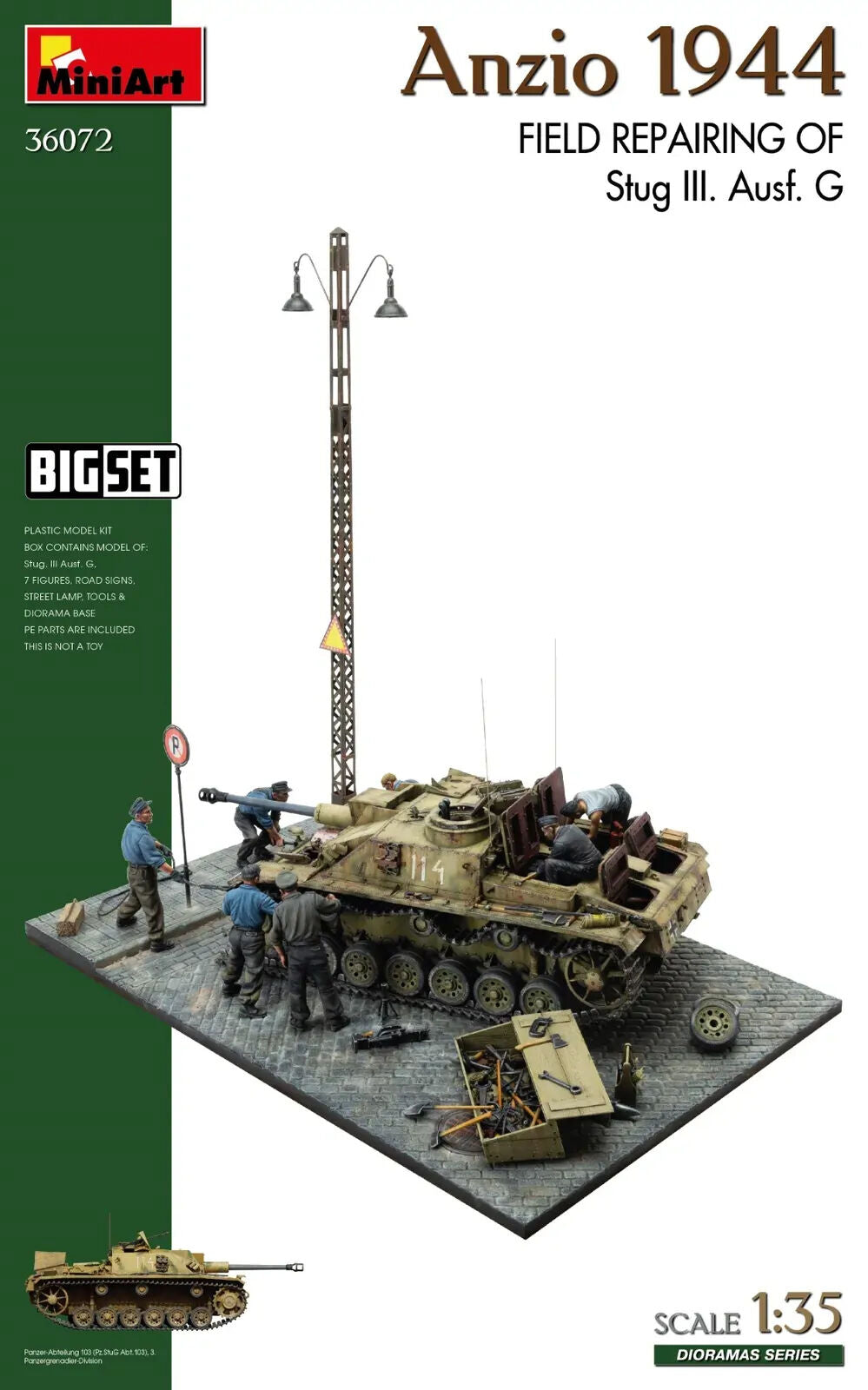 MiniArt 1/35 Anzio 1944. Field Repairing of Stug III. Ausf. G. Big Set Plastic Model Kit