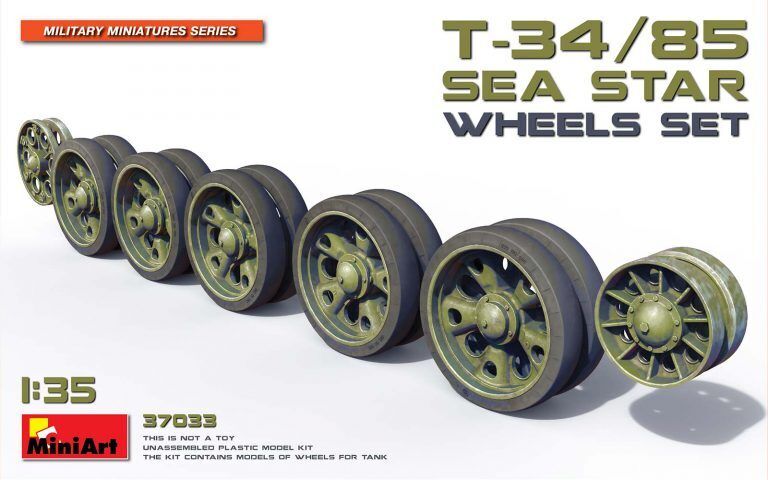 MiniArt 1/35 T-34/85 Sea Star Wheels Set Plastic Model Kit