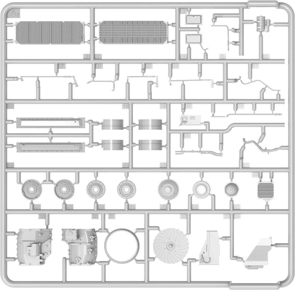 MiniArt 1/35 Transmission Set for T-55/T-55A Plastic Model Kit